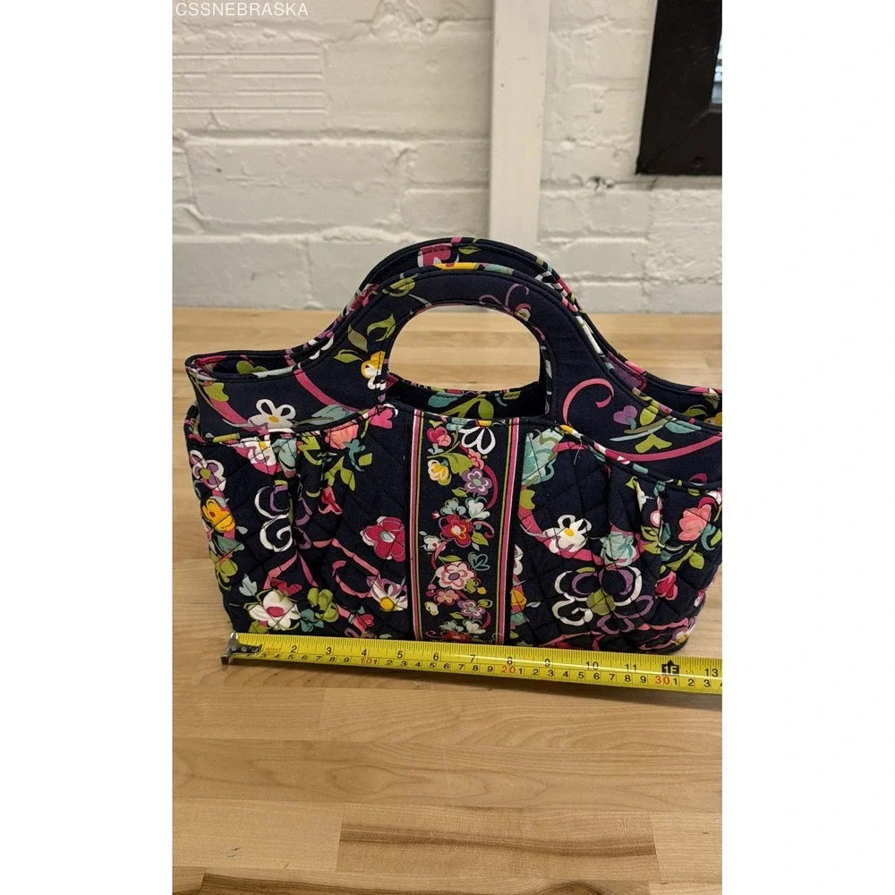 Vera Bradley Navy Floral Midnight Blues Quilted Handbag Small Tote